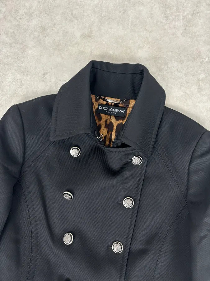 AW2006 Dolce & Gabbana Black Wool Double-Breasted Coat YiAxTLX 4
