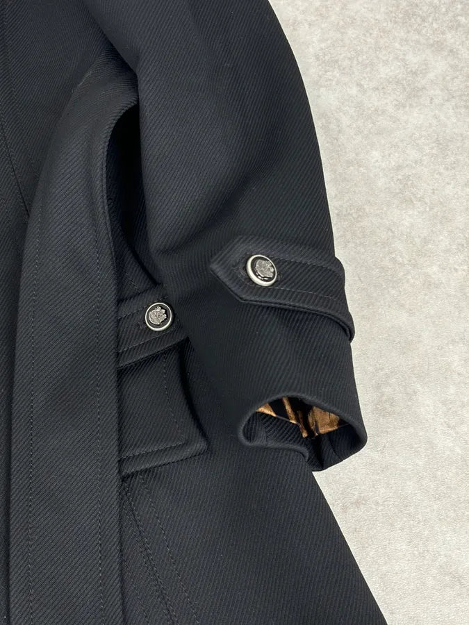 AW2006 Dolce & Gabbana Black Wool Double-Breasted Coat YiAxTLX 9