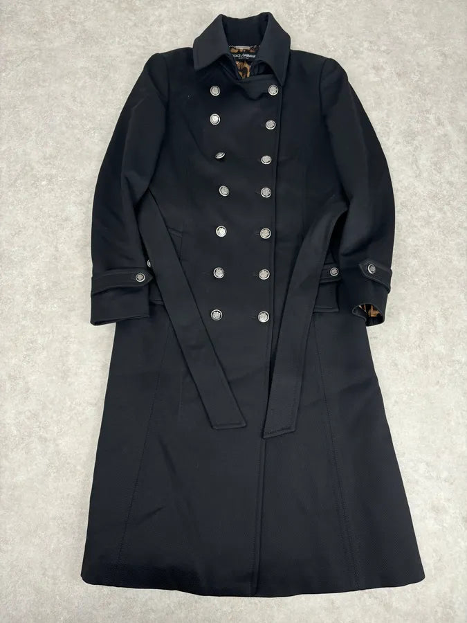 AW2006 Dolce & Gabbana Black Wool Double-Breasted Coat YiAxTLX 3