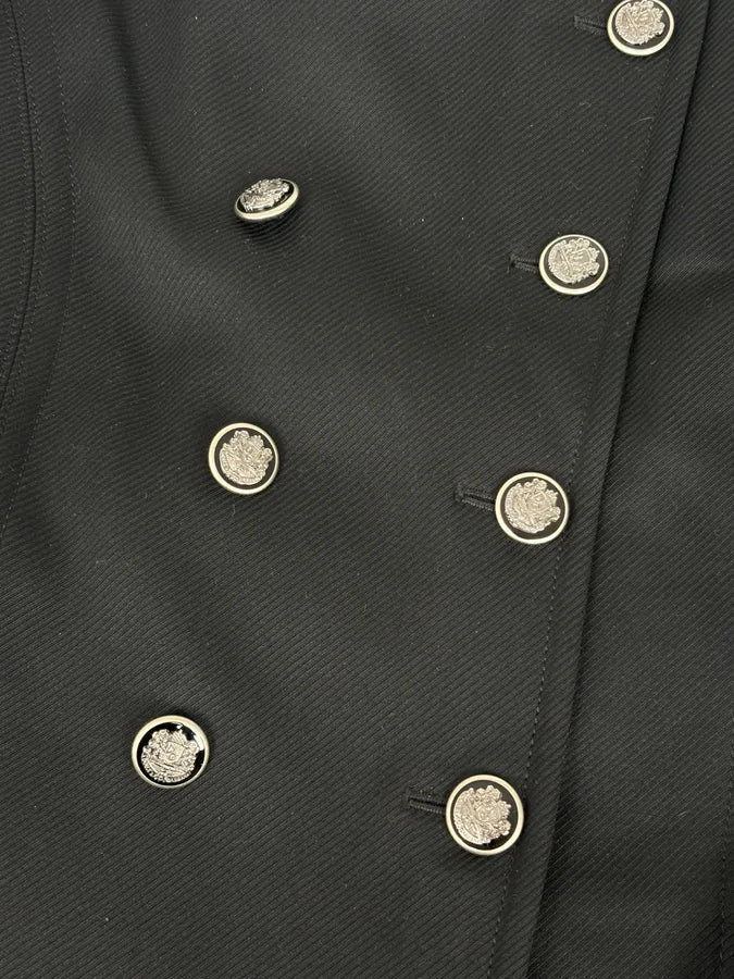 AW2006 Dolce & Gabbana Black Wool Double-Breasted Coat YiAxTLX 8