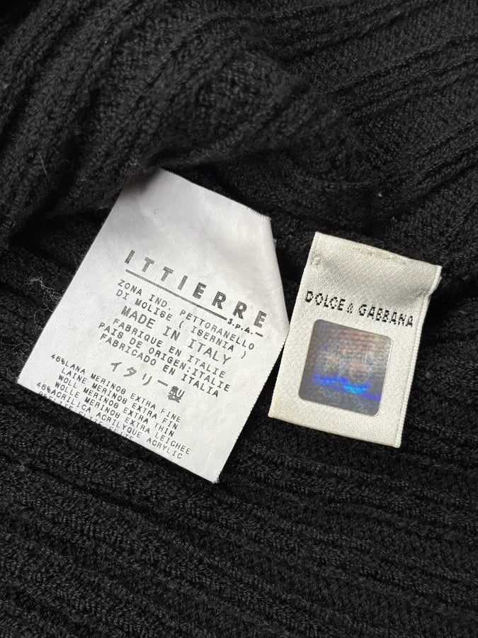 2000s Dolce & Gabbana Black Wool Ribbed Sweater ZtyChxl 7