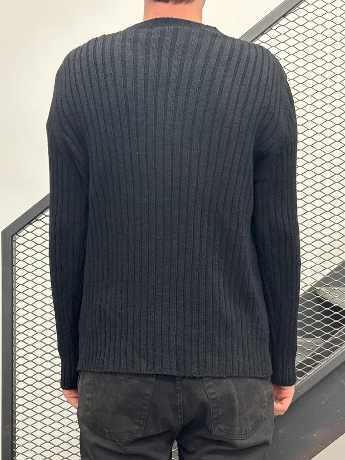 2000s Dolce & Gabbana Black Wool Ribbed Sweater ZtyChxl 2