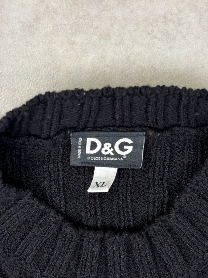 2000s Dolce & Gabbana Black Wool Ribbed Sweater ZtyChxl 6