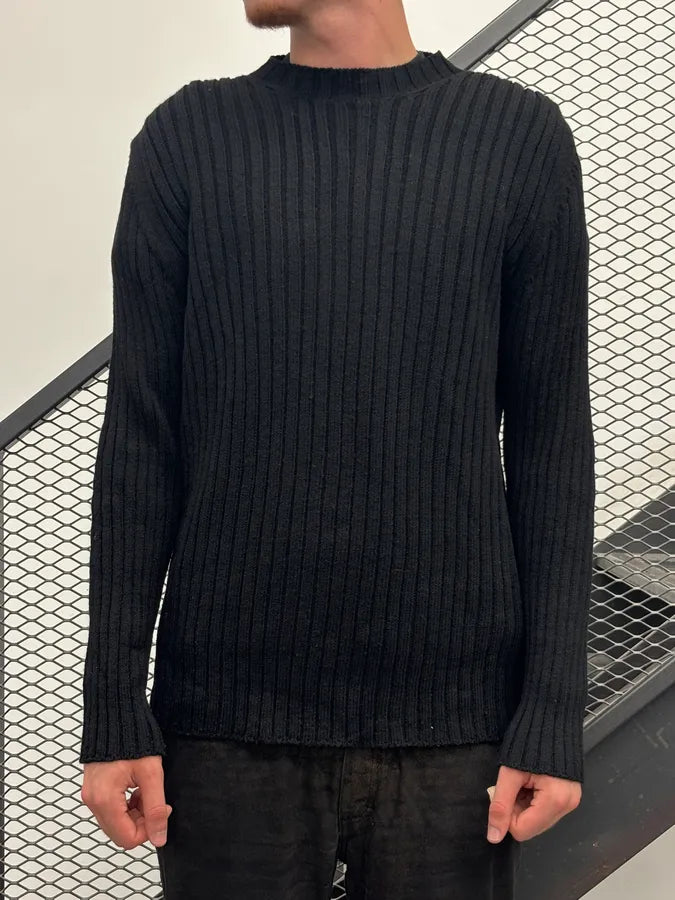 2000s Dolce & Gabbana Black Wool Ribbed Sweater ZtyChxl 0