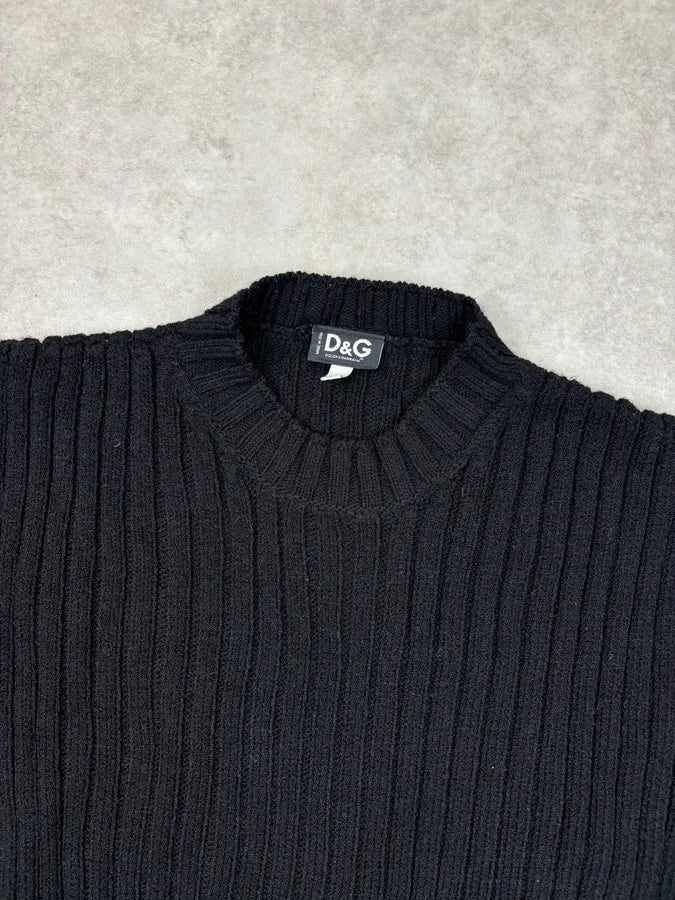 2000s Dolce & Gabbana Black Wool Ribbed Sweater ZtyChxl 3