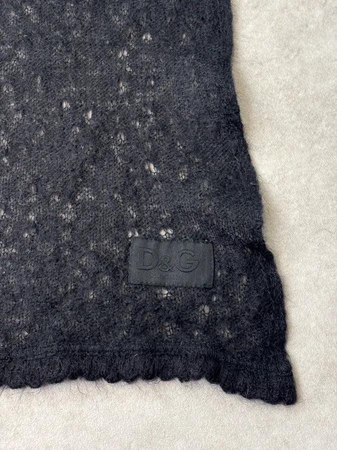 2000s Dolce & Gabbana Black Wool Scarf qSiKBOy 5