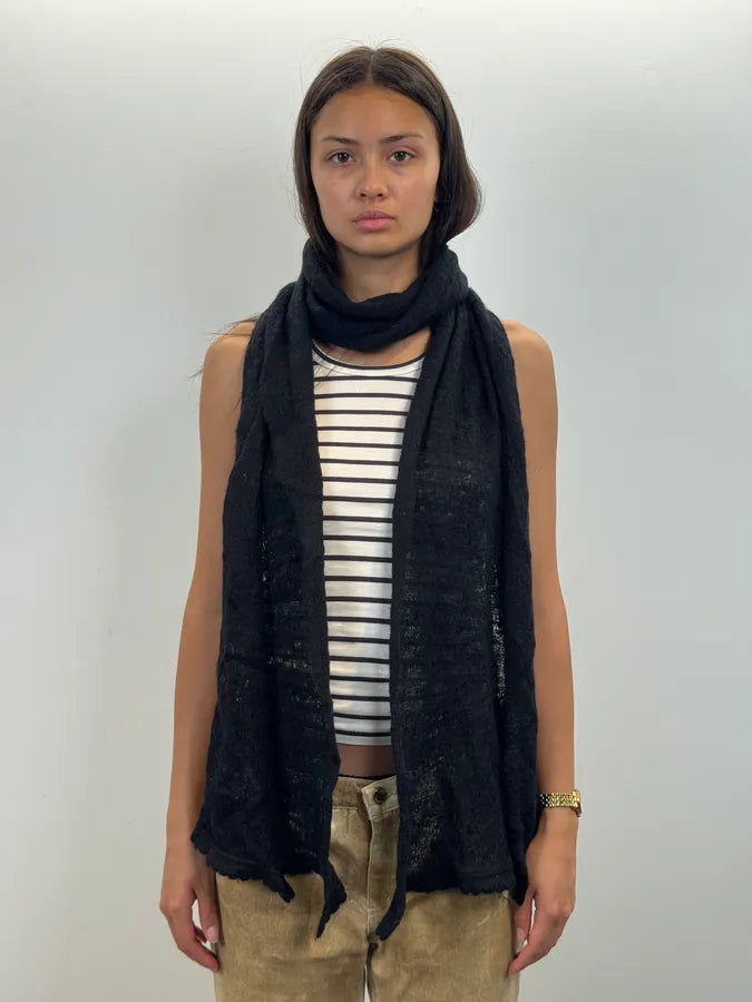 2000s Dolce & Gabbana Black Wool Scarf qSiKBOy 1