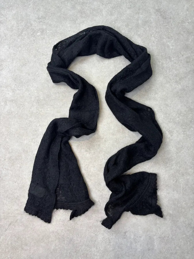 2000s Dolce & Gabbana Black Wool Scarf qSiKBOy 0