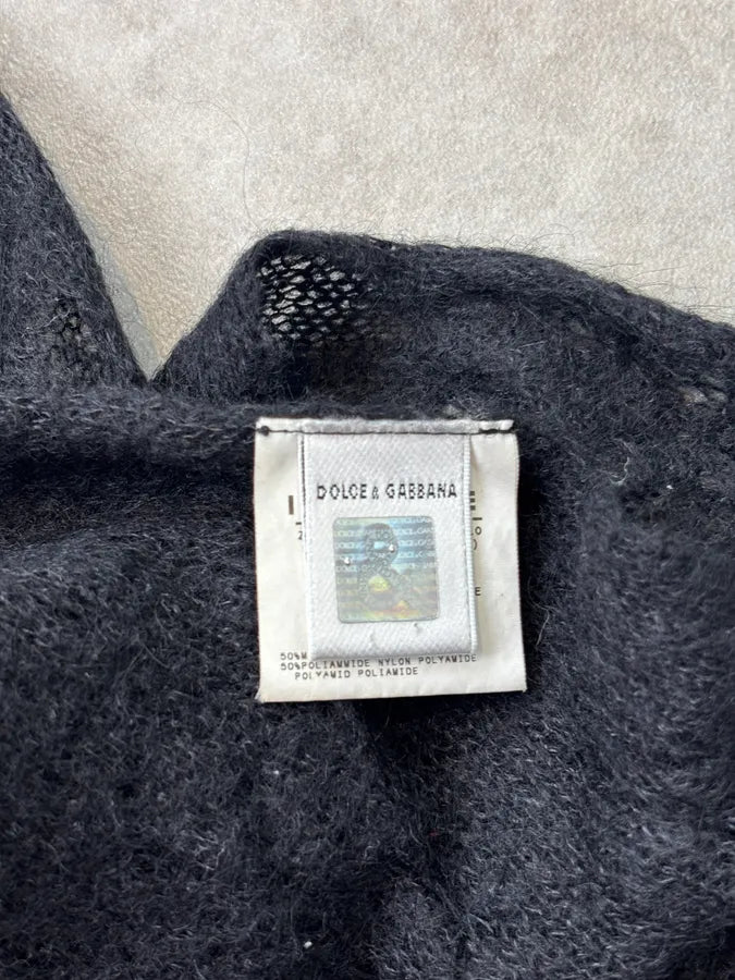 2000s Dolce & Gabbana Black Wool Scarf qSiKBOy 7