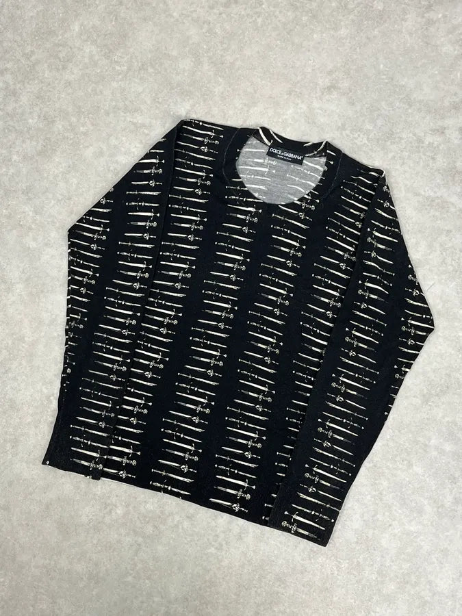 2010s Dolce & Gabbana Black Sword Knight Sweater zJKCXpQ 4