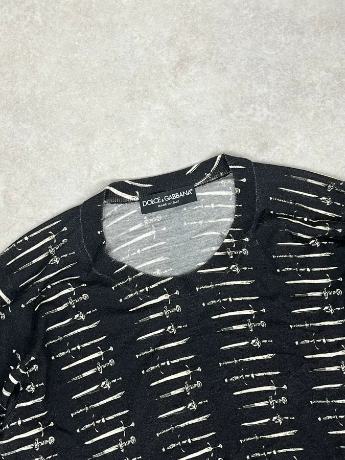 2010s Dolce & Gabbana Black Sword Knight Sweater zJKCXpQ 3