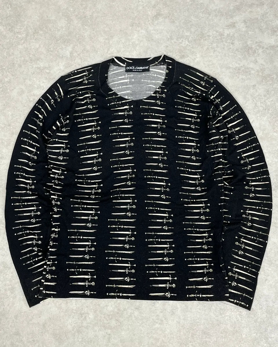 2010s Dolce & Gabbana Black Sword Knight Sweater zJKCXpQ 0
