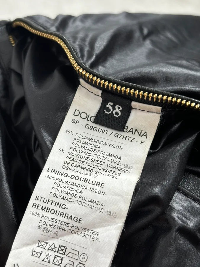 2010s Dolce & Gabbana Black Woven Leather Bomber Jacket RJMeuOP 10