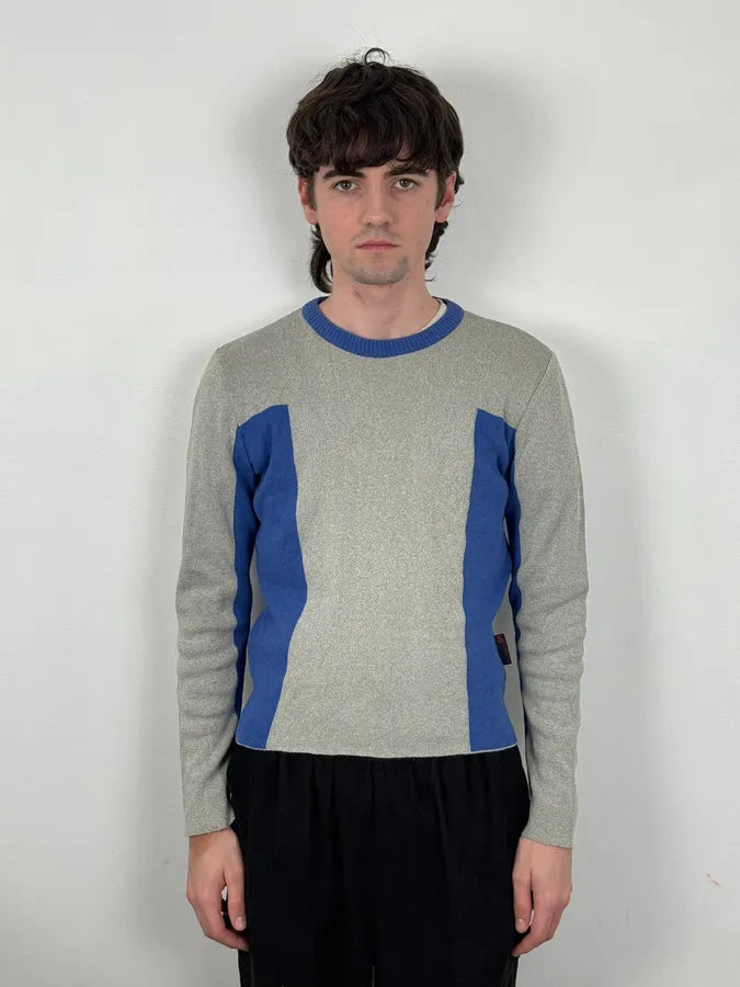 1990s Dolce & Gabbana Blue Beige Wool Sweater tvqhBrA 1
