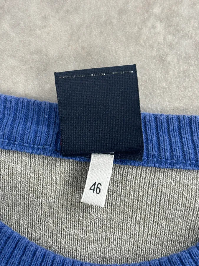 1990s Dolce & Gabbana Blue Beige Wool Sweater tvqhBrA 8