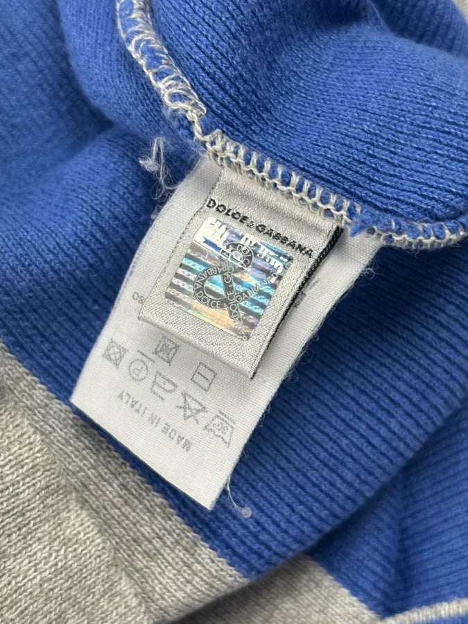 1990s Dolce & Gabbana Blue Beige Wool Sweater tvqhBrA 11