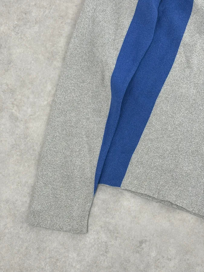 1990s Dolce & Gabbana Blue Beige Wool Sweater tvqhBrA 6