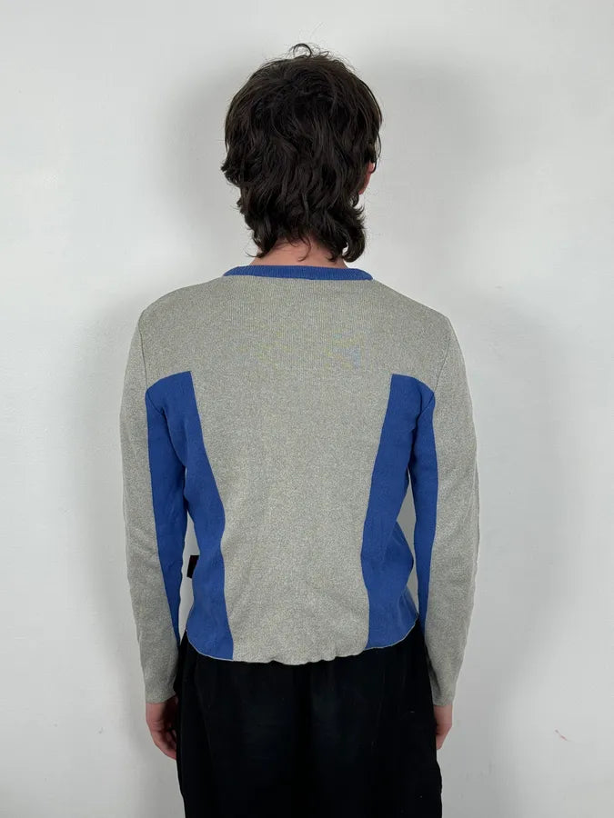 1990s Dolce & Gabbana Blue Beige Wool Sweater tvqhBrA 2