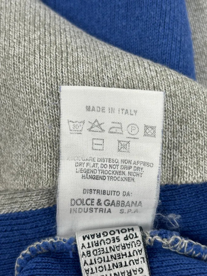 1990s Dolce & Gabbana Blue Beige Wool Sweater tvqhBrA 9