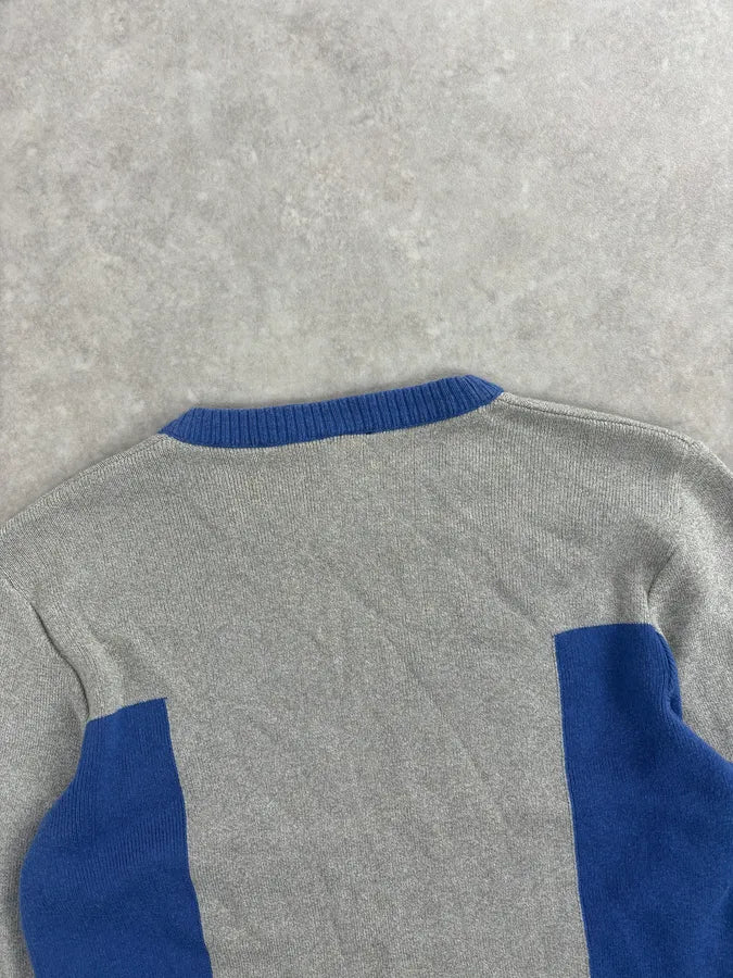 1990s Dolce & Gabbana Blue Beige Wool Sweater tvqhBrA 5