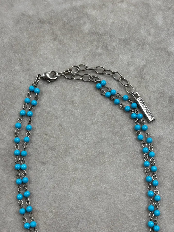 Dolce & Gabbana Blue Big Cross Necklace DwxDVYR 5