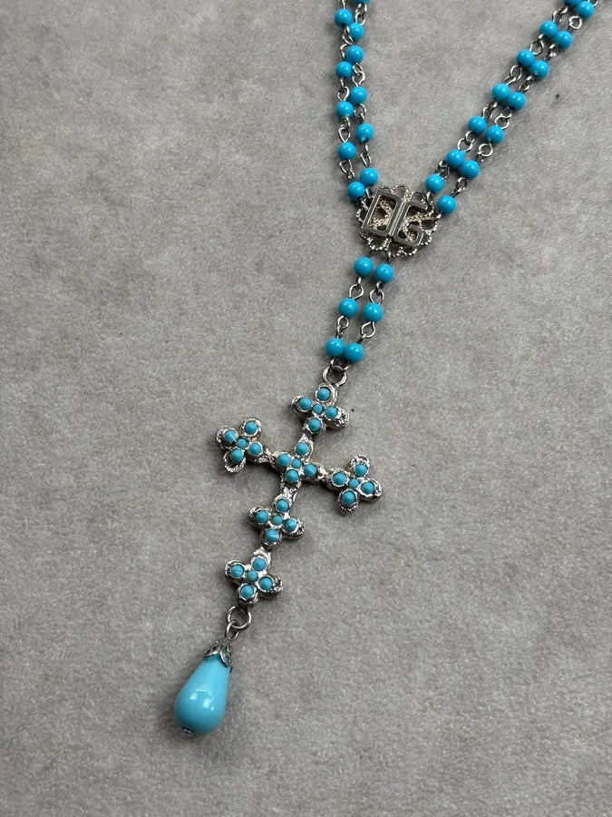 Dolce & Gabbana Blue Big Cross Necklace DwxDVYR 2
