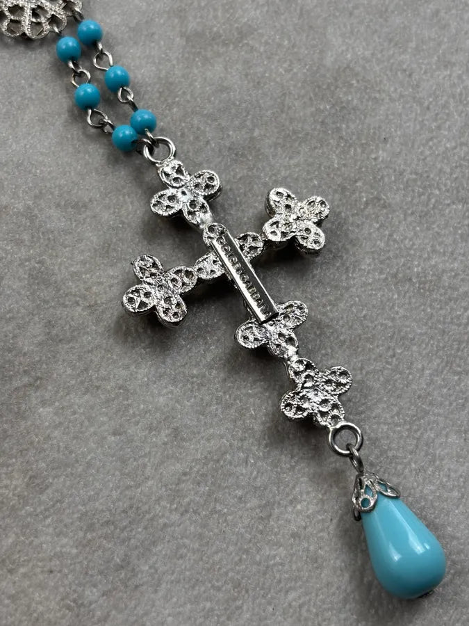 Dolce & Gabbana Blue Big Cross Necklace DwxDVYR 8