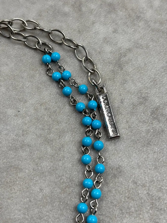 Dolce & Gabbana Blue Big Cross Necklace DwxDVYR 7