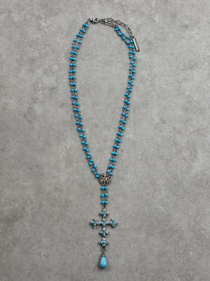 Dolce & Gabbana Blue Big Cross Necklace DwxDVYR 0