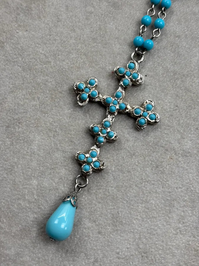 Dolce & Gabbana Blue Big Cross Necklace DwxDVYR 3