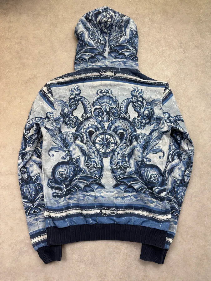 2010s Dolce & Gabbana Blue Royal Baroque Hoodie IoCBjBn 3
