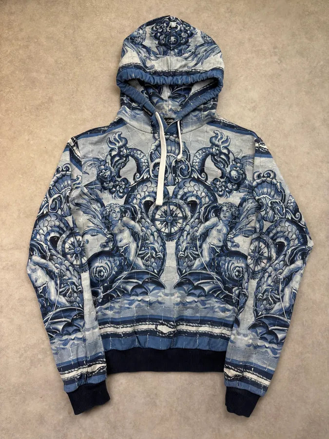 2010s Dolce & Gabbana Blue Royal Baroque Hoodie IoCBjBn 2
