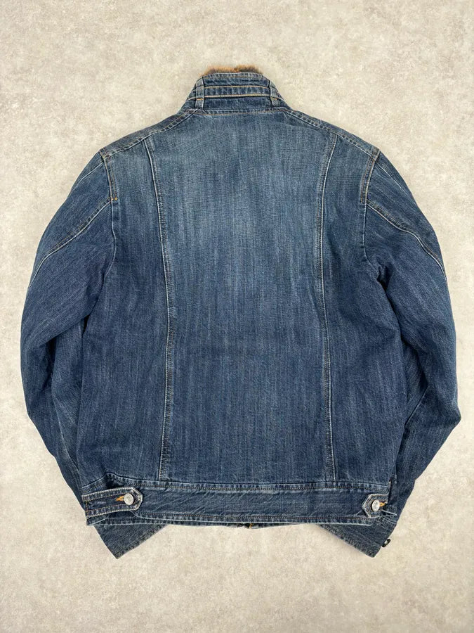 AW2005 Dolce & Gabbana Blue Denim Fur-Lined Denim Jacket KnBKvWA 4