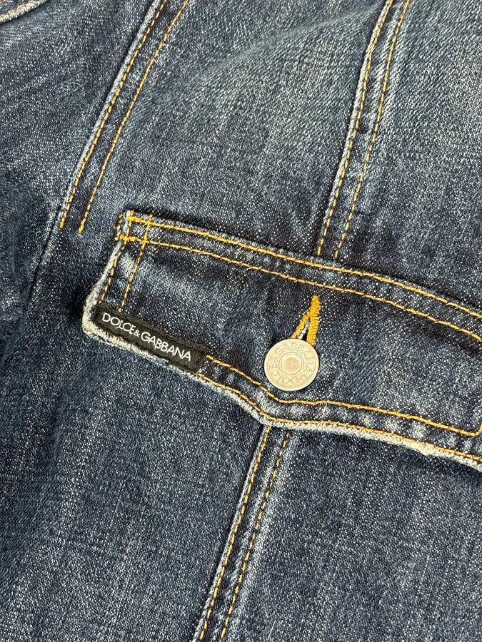 AW2005 Dolce & Gabbana Blue Denim Fur-Lined Denim Jacket KnBKvWA 9