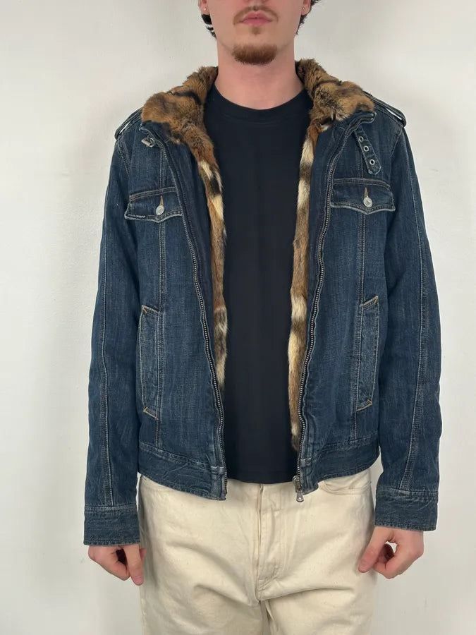AW2005 Dolce & Gabbana Blue Denim Fur-Lined Denim Jacket KnBKvWA 1