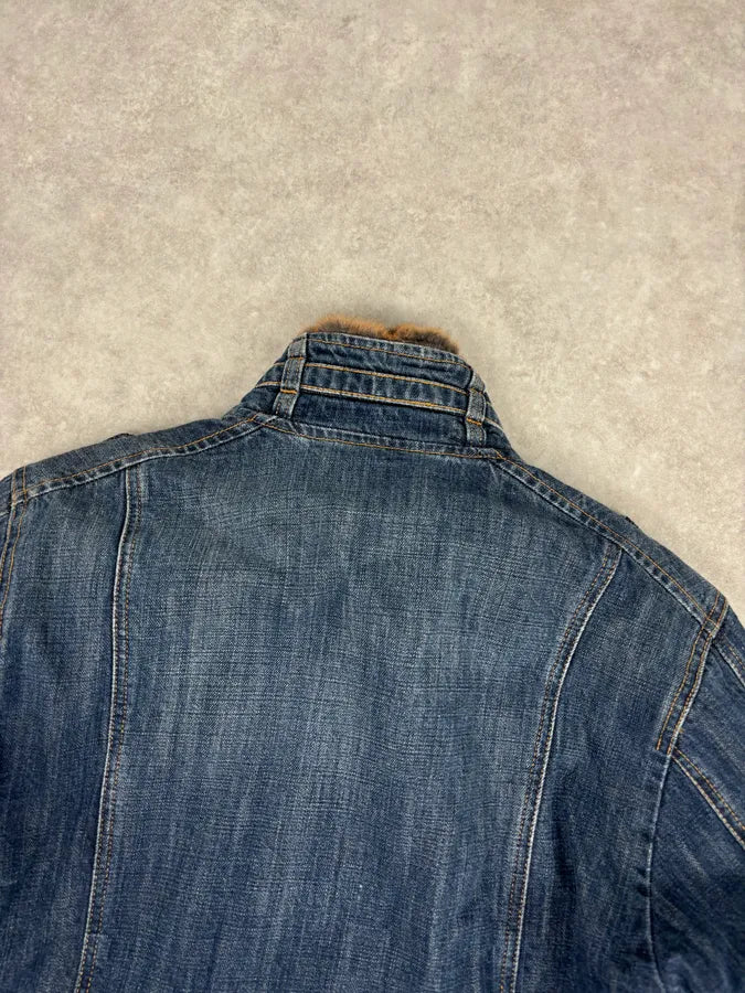 AW2005 Dolce & Gabbana Blue Denim Fur-Lined Denim Jacket KnBKvWA 5