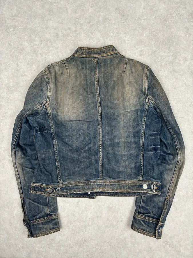 2000s Dolce & Gabbana Faded Blue Officer Cropped Denim Jacket  RvynjVO 4
