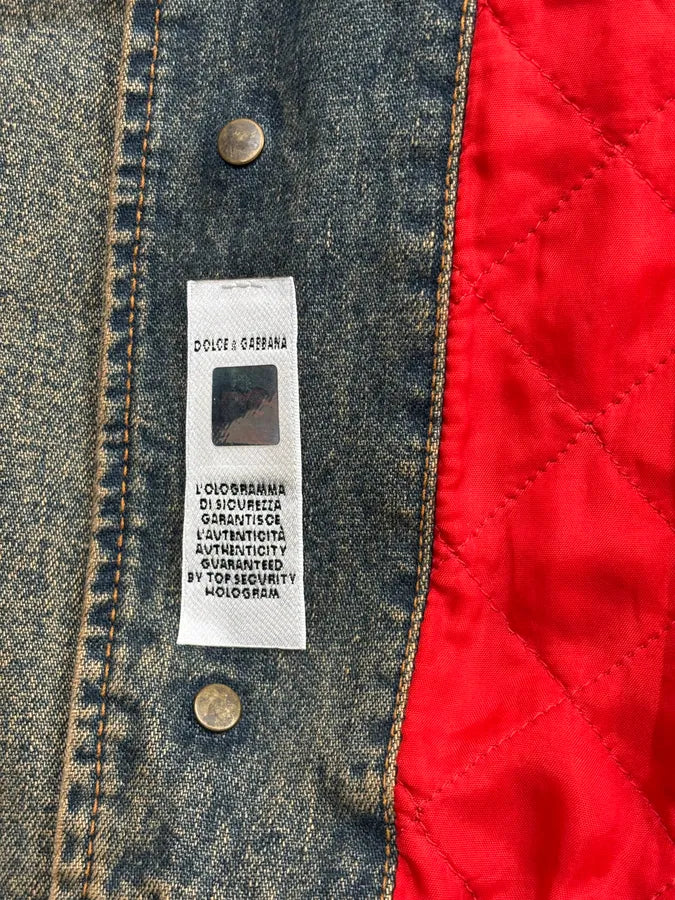 2000s Dolce & Gabbana Faded Blue Multi-Pocket Denim Jacket UmGTEwB 8
