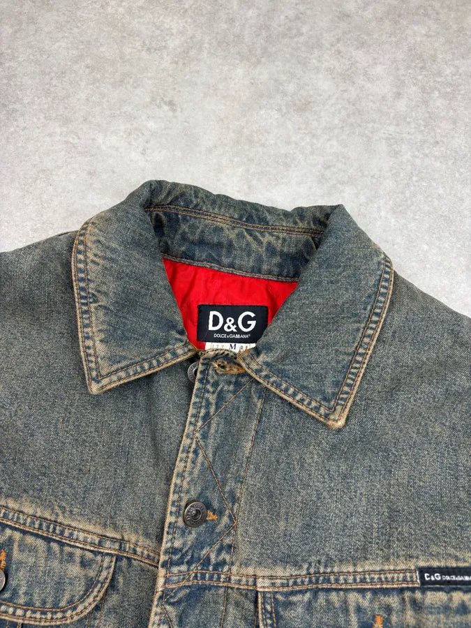 2000s Dolce & Gabbana Faded Blue Multi-Pocket Denim Jacket UmGTEwB 3