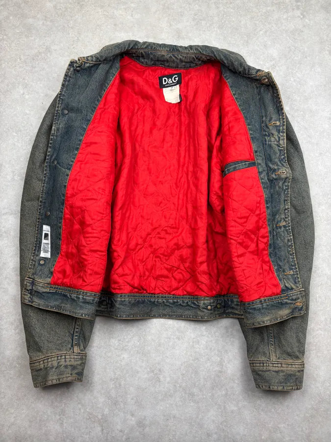 2000s Dolce & Gabbana Faded Blue Multi-Pocket Denim Jacket UmGTEwB 6