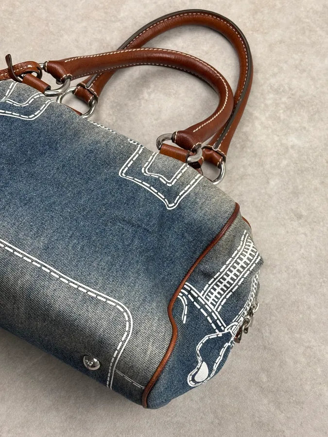 AW2010 Dolce & Gabbana Blue Denim Trompe LOeil Handle Bag GuNIZpz 6