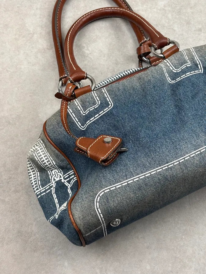 AW2010 Dolce & Gabbana Blue Denim Trompe LOeil Handle Bag GuNIZpz 4