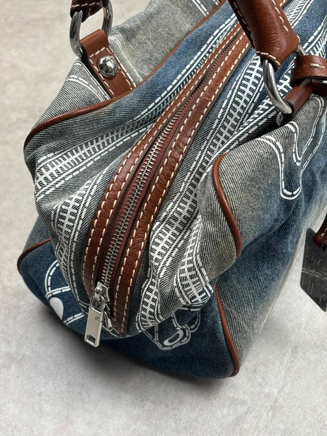 AW2010 Dolce & Gabbana Blue Denim Trompe LOeil Handle Bag GuNIZpz 8