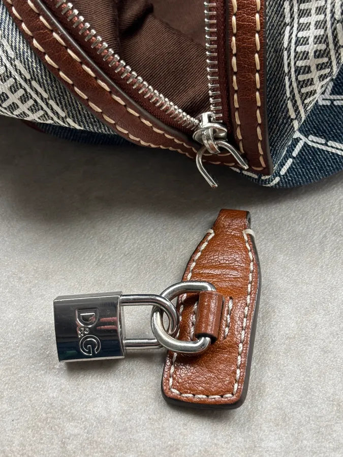 AW2010 Dolce & Gabbana Blue Denim Trompe LOeil Handle Bag GuNIZpz 13