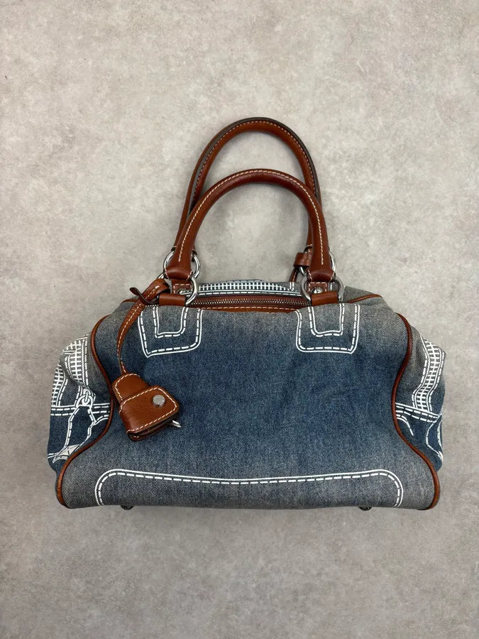 AW2010 Dolce & Gabbana Blue Denim Trompe LOeil Handle Bag GuNIZpz 3
