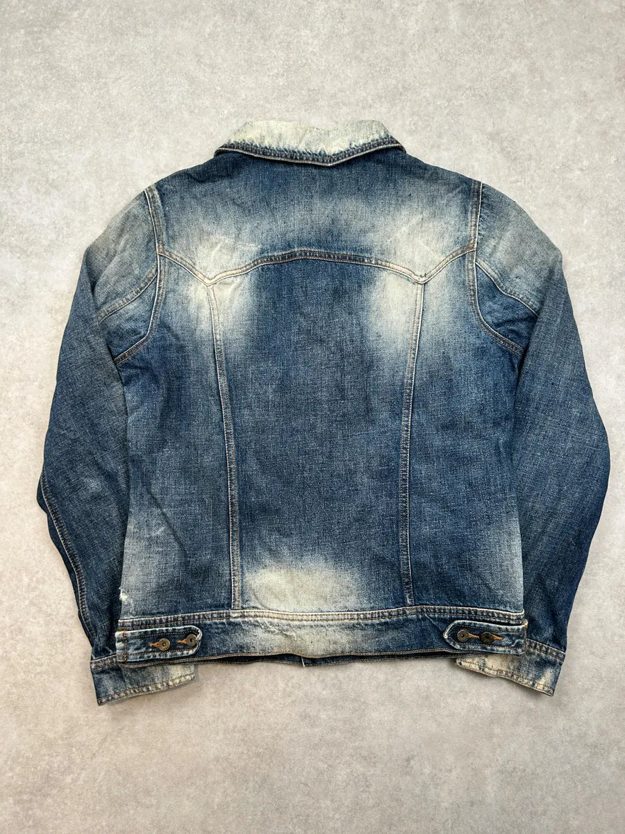 AW2010 Dolce & Gabbana Blue Distressed Denim Jacket KQXLkXx 3