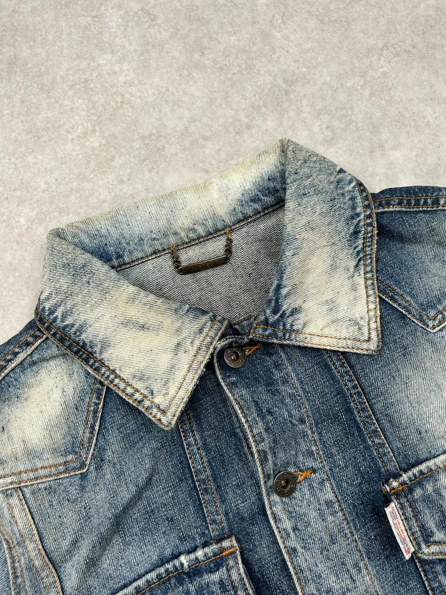 AW2010 Dolce & Gabbana Blue Distressed Denim Jacket KQXLkXx 4