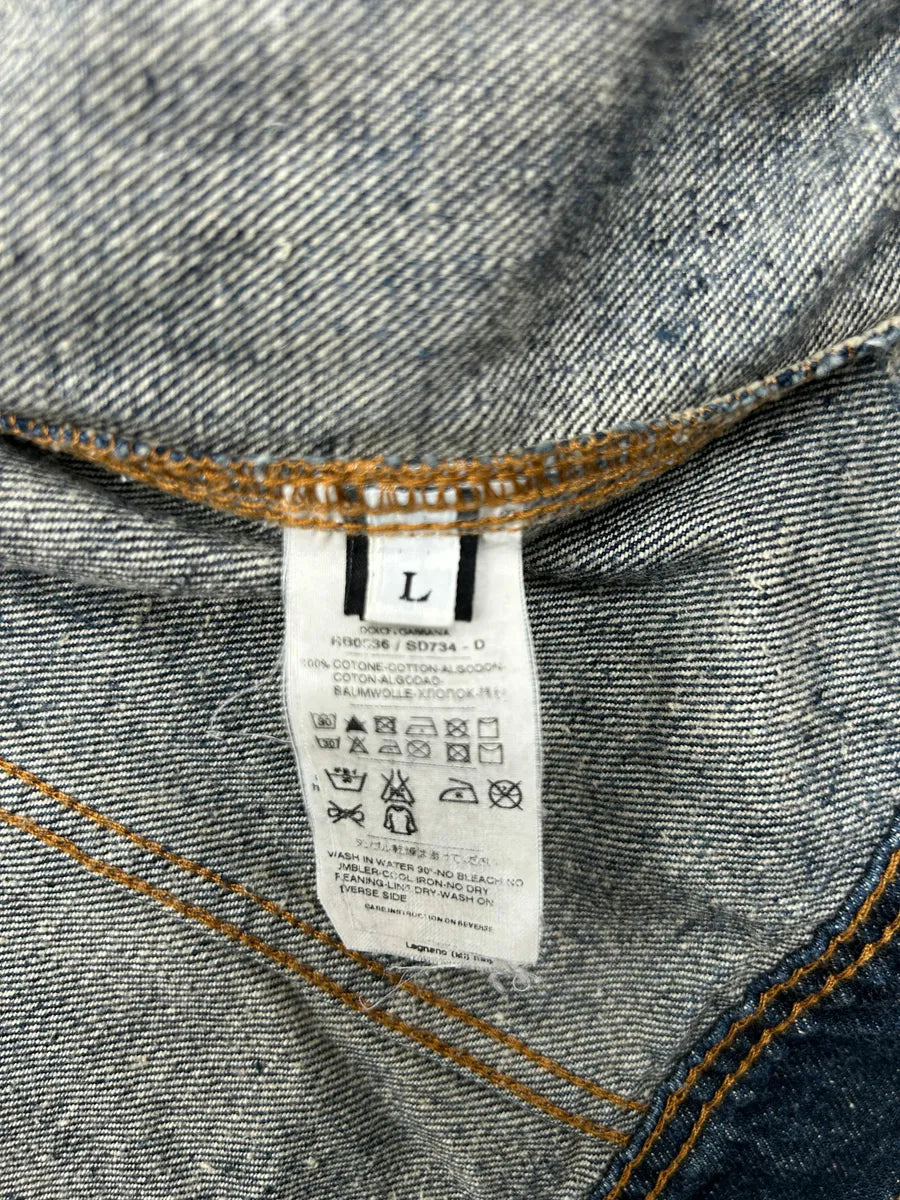 AW2010 Dolce & Gabbana Blue Distressed Denim Jacket KQXLkXx 8