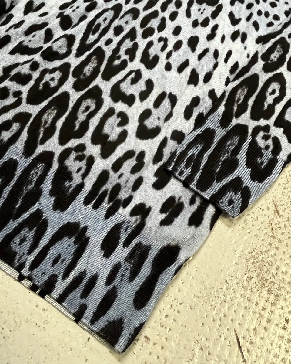 Dolce & Gabbana Blue Leopard Knit Distressed Sweater mZdaUZb 5