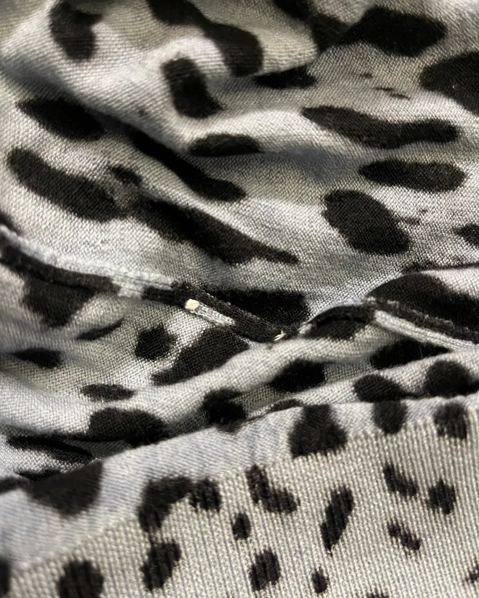 Dolce & Gabbana Blue Leopard Knit Distressed Sweater mZdaUZb 9